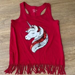 🟡Place Red Unicorn Tank Top. Size 7/8